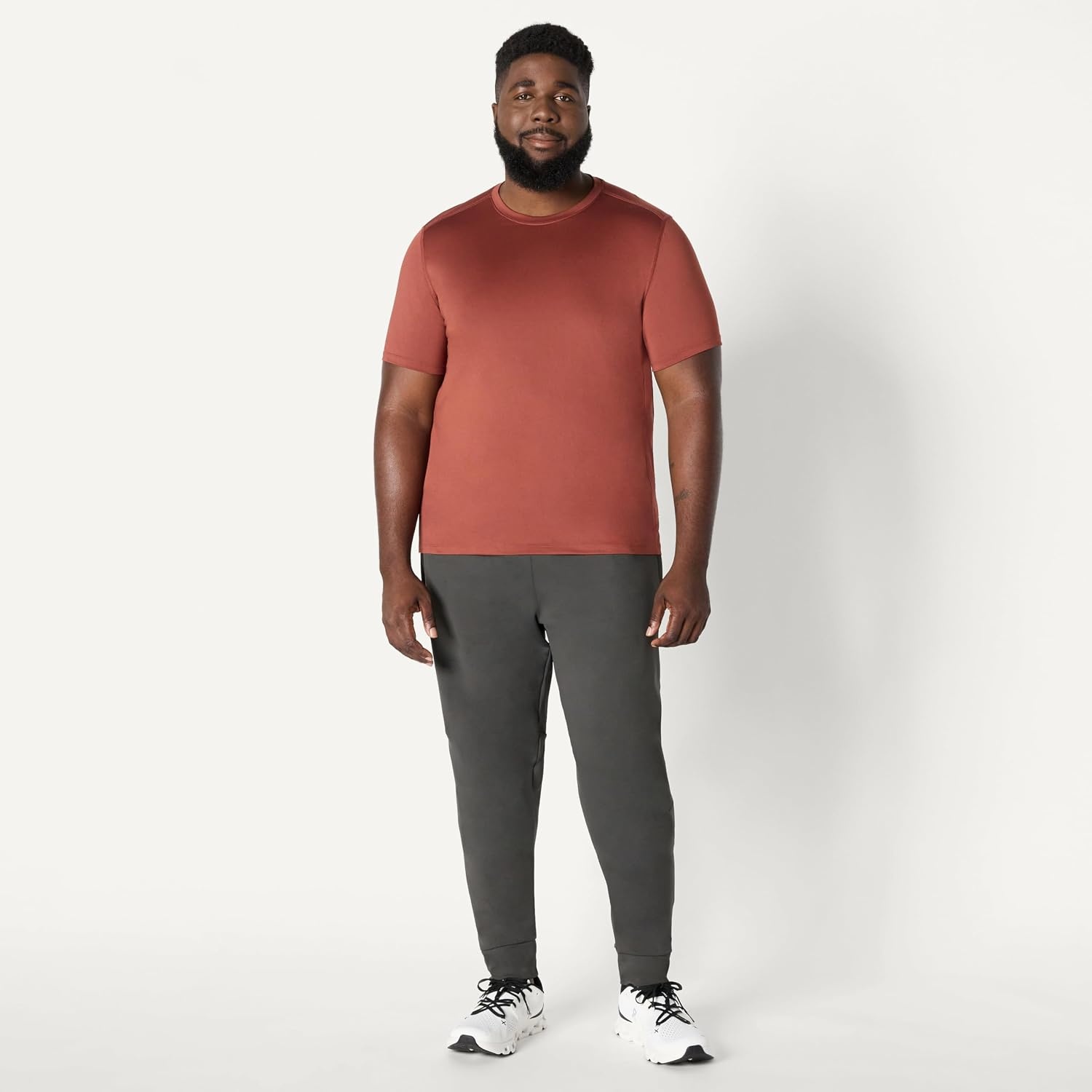 image:imageAmazon Essentials Mens Active Quick Dry Moisture Wicking Tech Stretch Lightweight ShortSleeve TShirtRich Chestnut Brown
