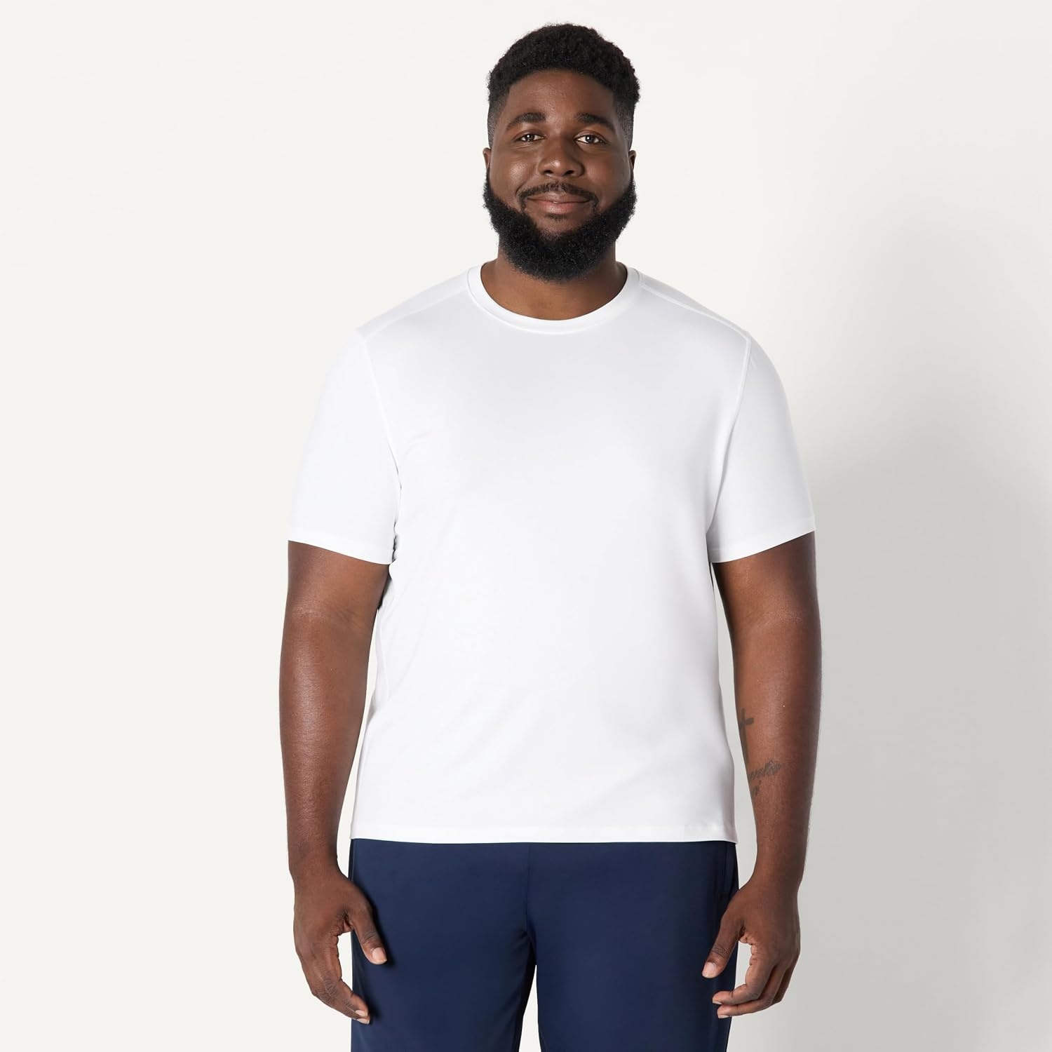 image:imageAmazon Essentials Mens Active Quick Dry Moisture Wicking Tech Stretch Lightweight ShortSleeve TShirtWhite