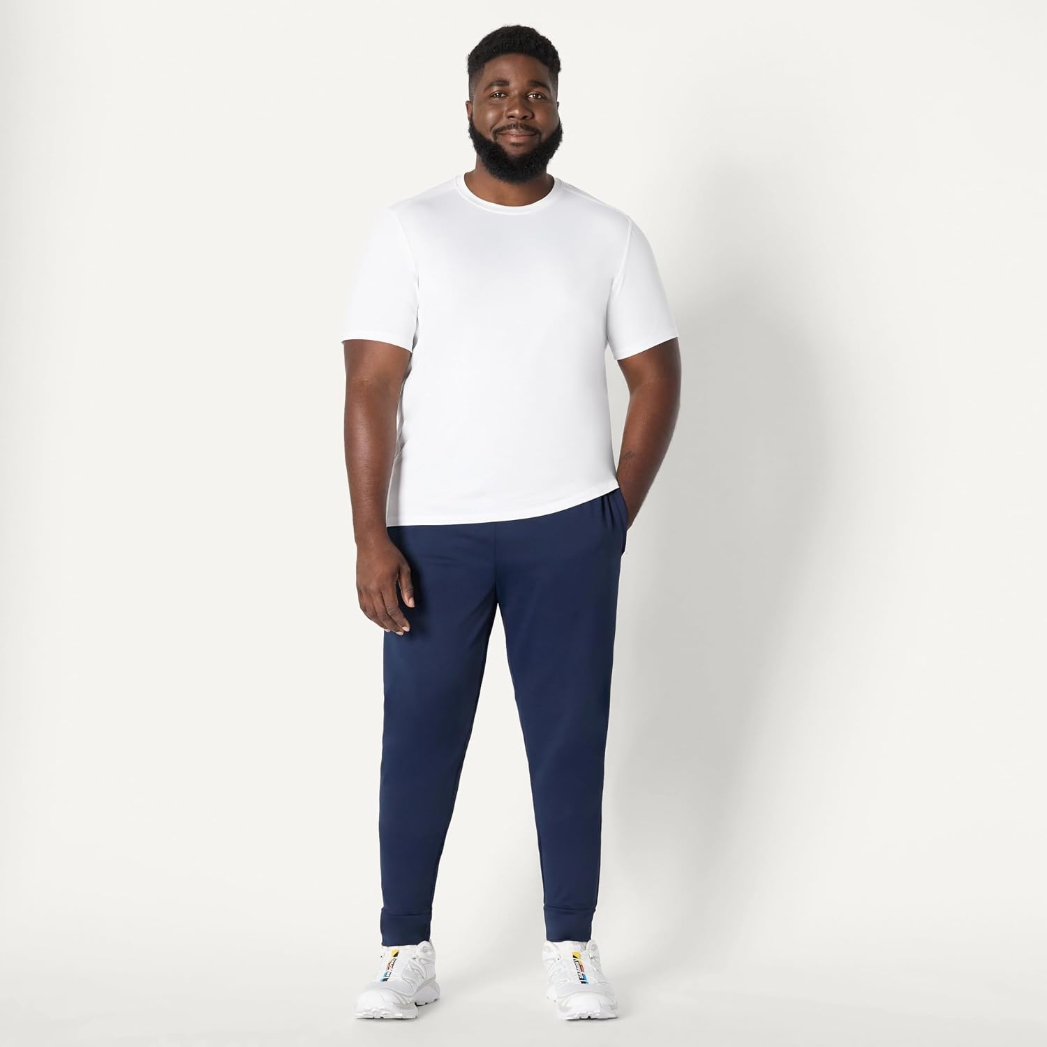 image:imageAmazon Essentials Mens Active Quick Dry Moisture Wicking Tech Stretch Lightweight ShortSleeve TShirtWhite