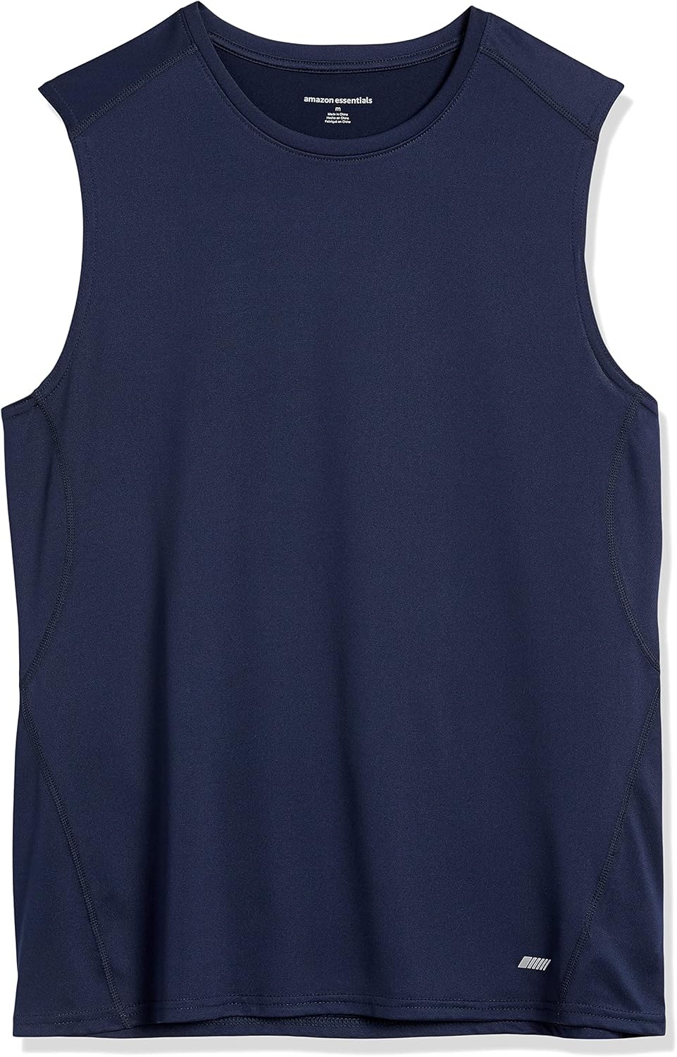 image:imageAmazon Essentials Mens Active Quick Dry MoistureWicking Tech Stretch Lightweight Sleeveless Muscle ShirtDark Blue