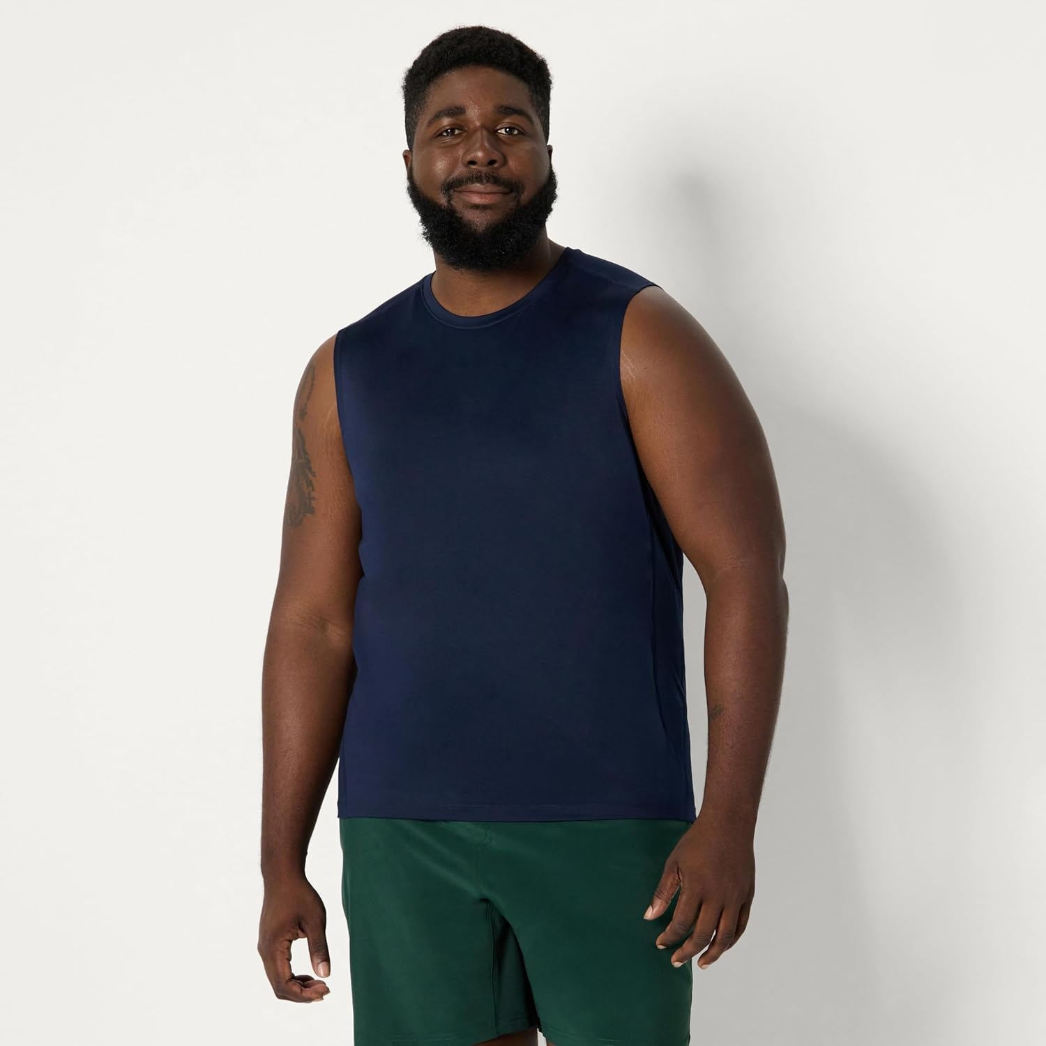 image:imageAmazon Essentials Mens Active Quick Dry MoistureWicking Tech Stretch Lightweight Sleeveless Muscle ShirtNavy