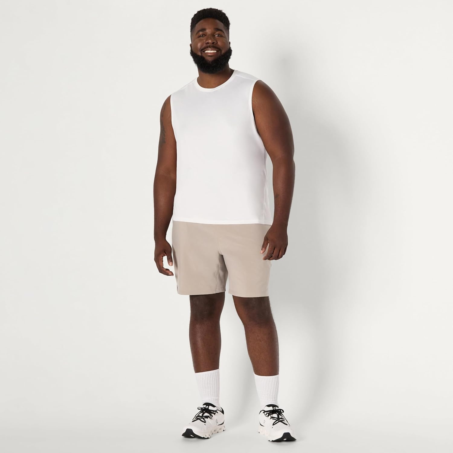 image:imageAmazon Essentials Mens Active Quick Dry MoistureWicking Tech Stretch Lightweight Sleeveless Muscle ShirtWhite