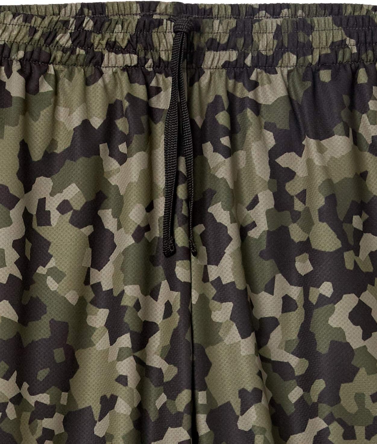 image:imageAmazon Essentials Mens Athletic Basketball Gym Shorts Breathable Moisture Wicking LooseFit Performance Tech Pack of 2BlackGreen Geo Camo