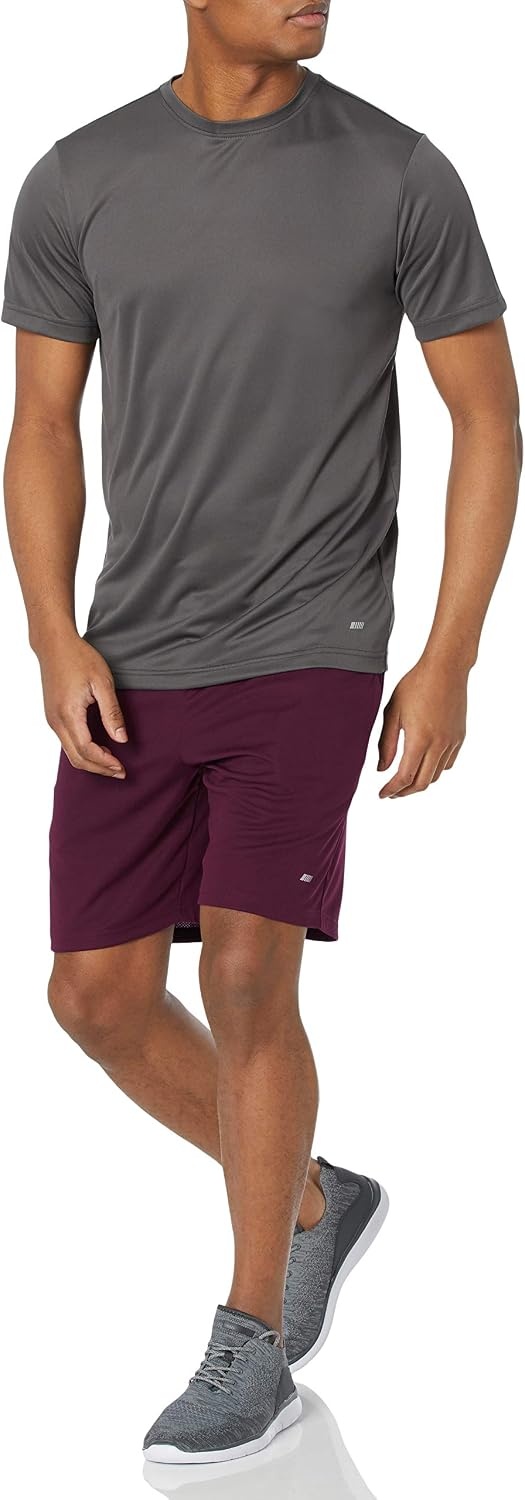 image:imageAmazon Essentials Mens Athletic Basketball Gym Shorts Breathable Moisture Wicking LooseFit Performance Tech Pack of 2BurgundyNavy