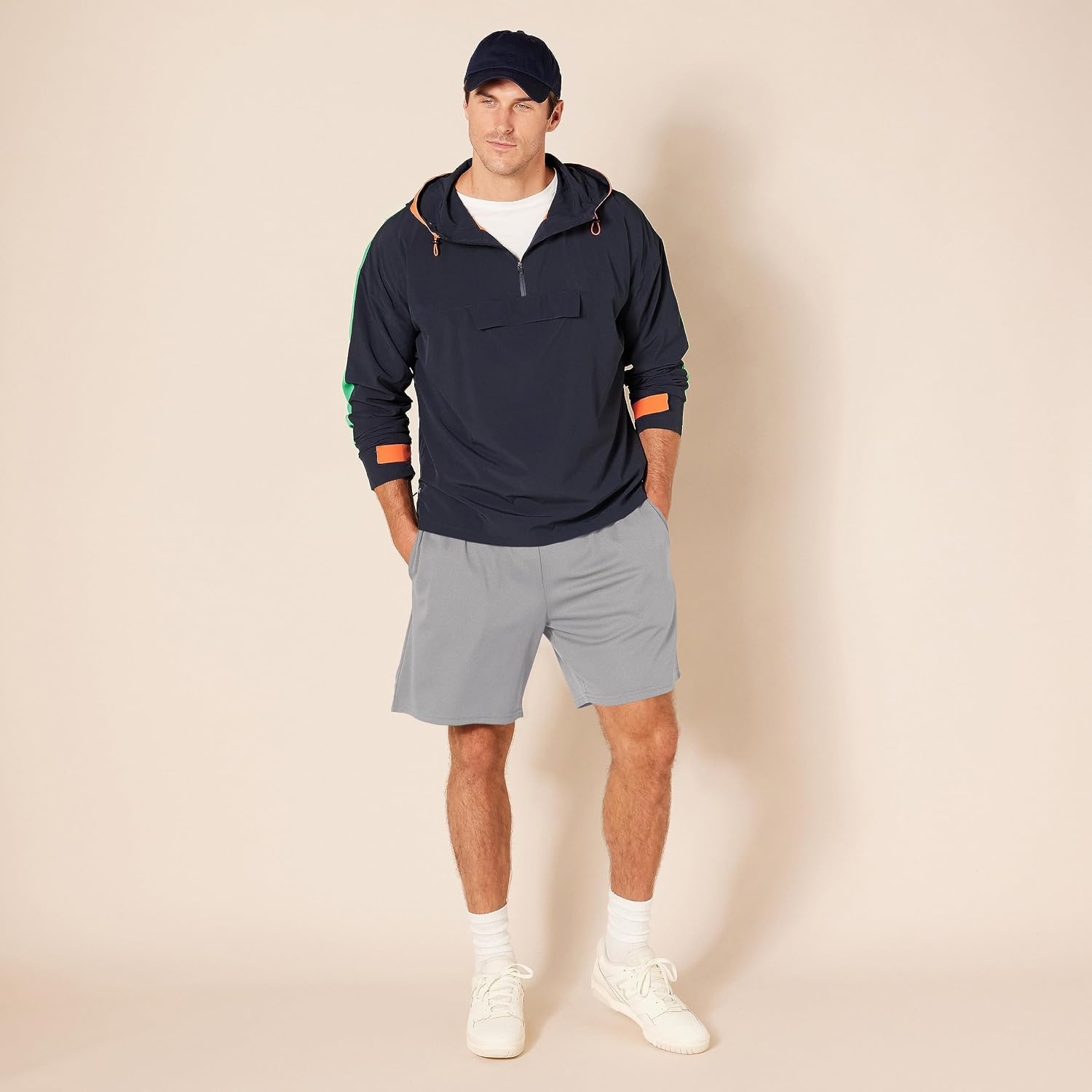 image:imageAmazon Essentials Mens Athletic Basketball Gym Shorts Breathable Moisture Wicking LooseFit Performance Tech Pack of 2GreyNavy