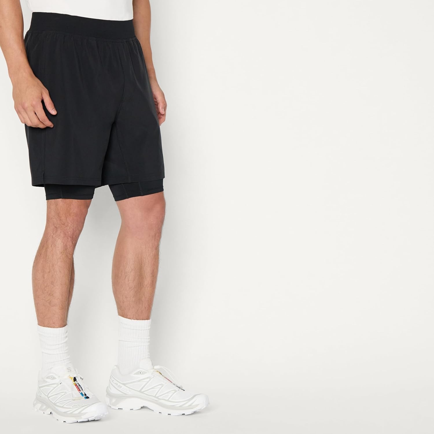 image:imageAmazon Essentials Mens Athletic Running Training Shorts Performance Stretch Woven Workout Shorts 7Black