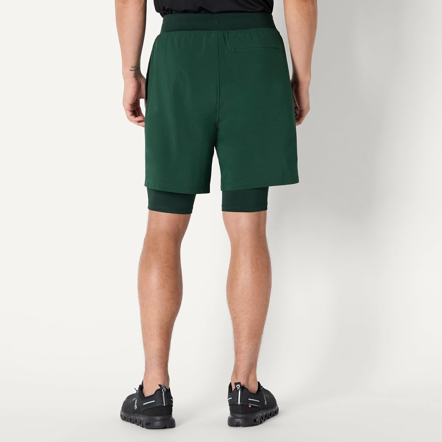 image:imageAmazon Essentials Mens Athletic Running Training Shorts Performance Stretch Woven Workout Shorts 7Dark Green