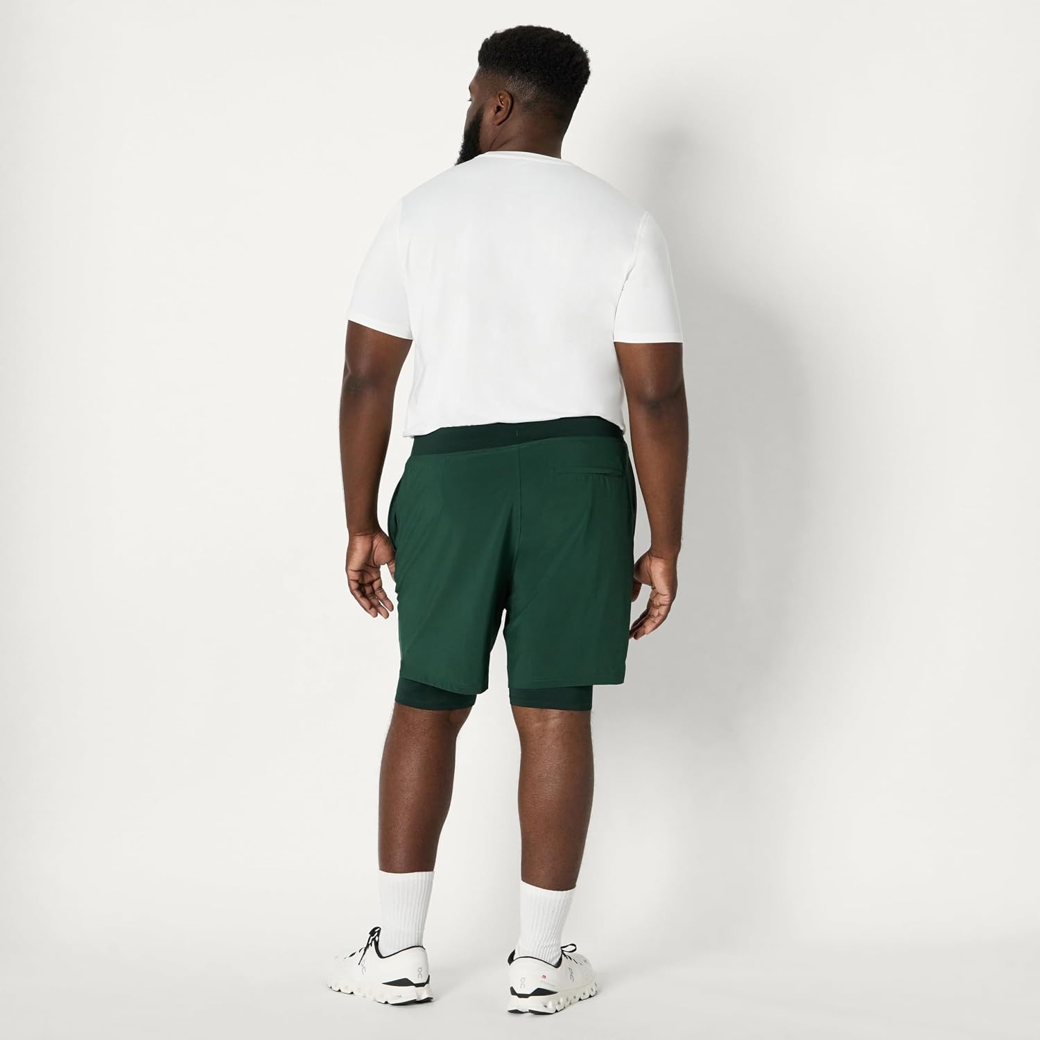 image:imageAmazon Essentials Mens Athletic Running Training Shorts Performance Stretch Woven Workout Shorts 7Dark Green