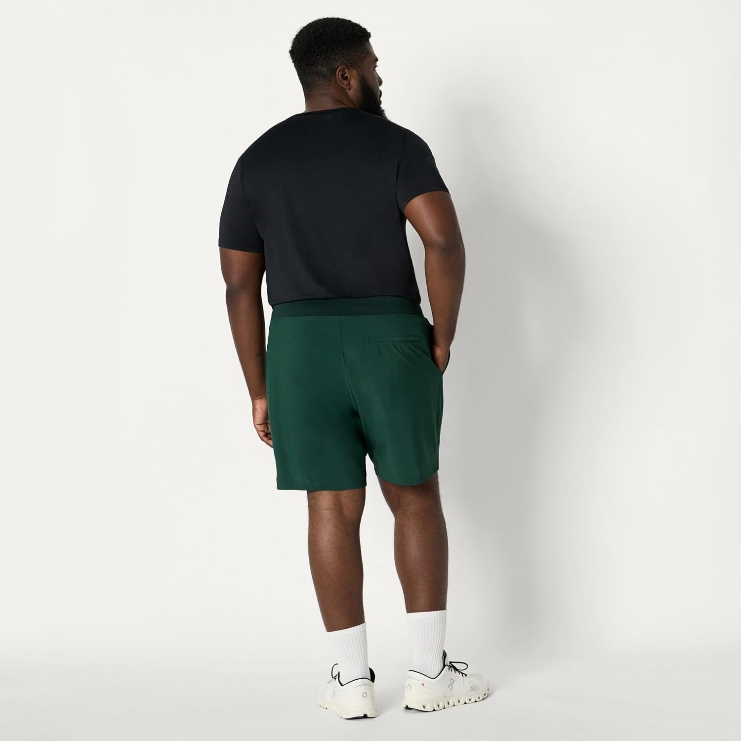 image:imageAmazon Essentials Mens Athletic Running Training Shorts Performance Stretch Woven Workout Shorts 7Dark Green