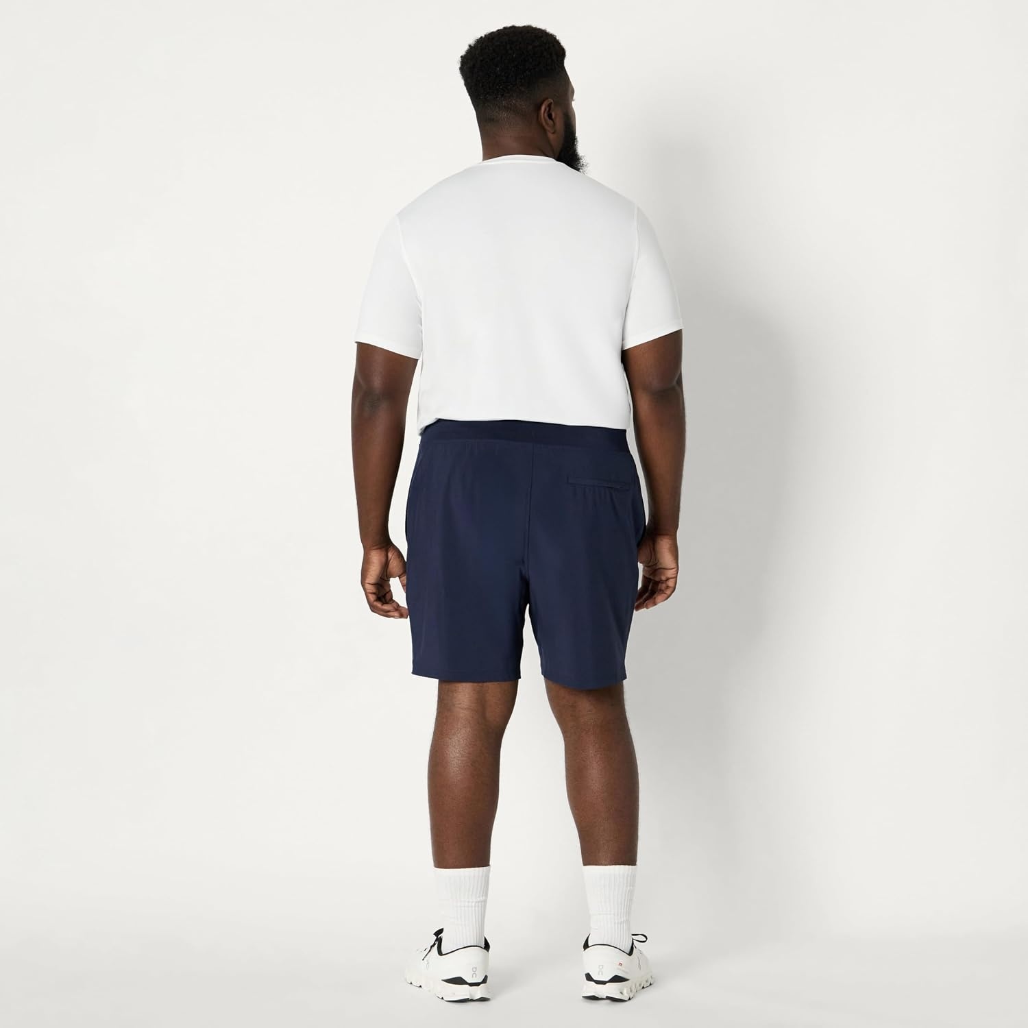 image:imageAmazon Essentials Mens Athletic Running Training Shorts Performance Stretch Woven Workout Shorts 7Navy