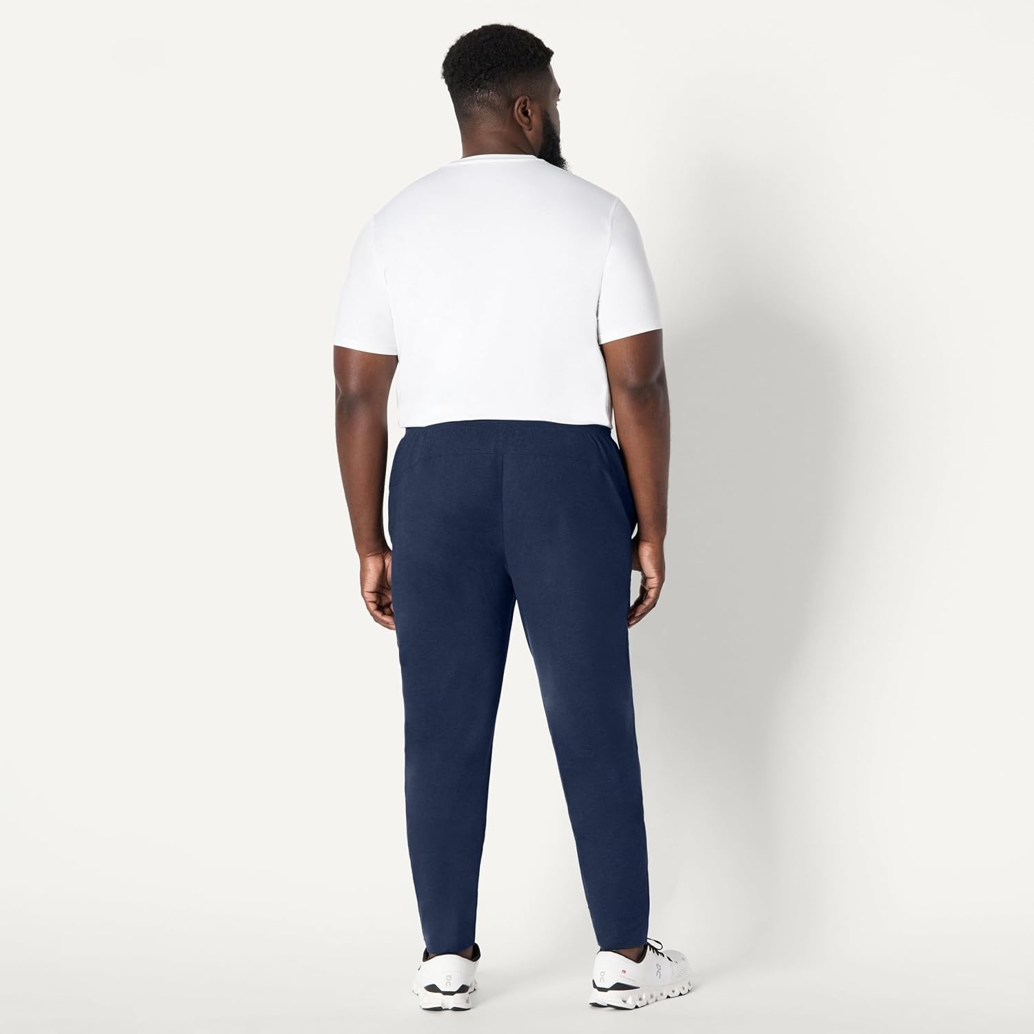 image:imageAmazon Essentials Mens Athletic Soft Performance Lightweight Gym Workout Tapered Track Jogger SweatpantsSpace Dye Navy