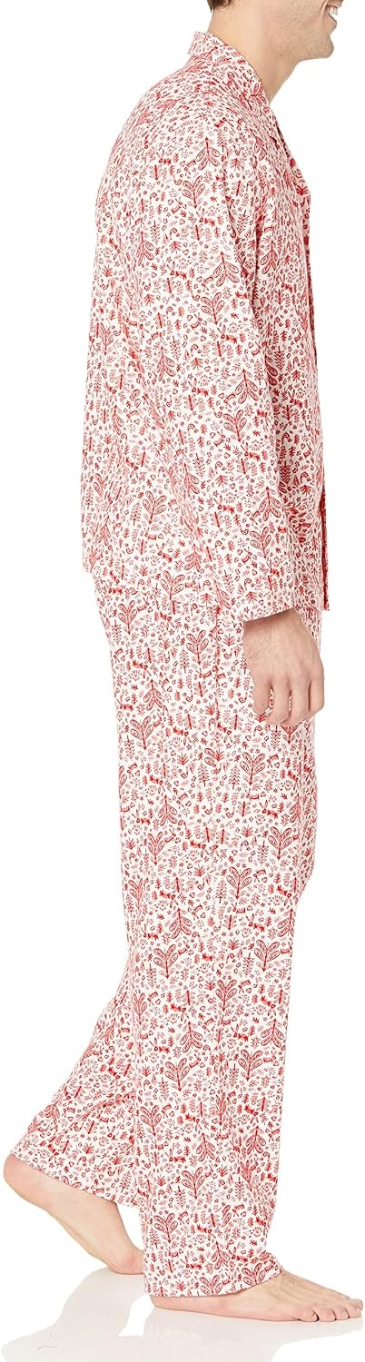 image:imageAmazon Essentials Mens Flannel Pajama SetWhite Forest