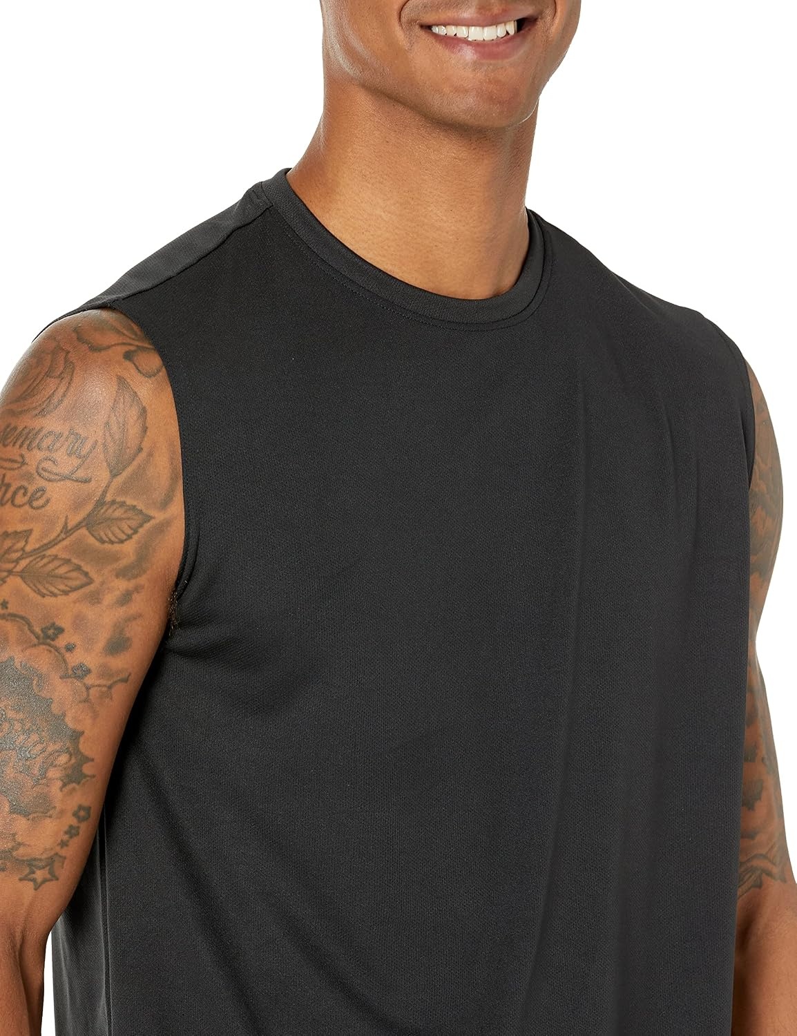 image:imageAmazon Essentials Mens Gym Tank Tops MoistureWicking Dry Fit Breathable Muscle ShirtsBlackGrey