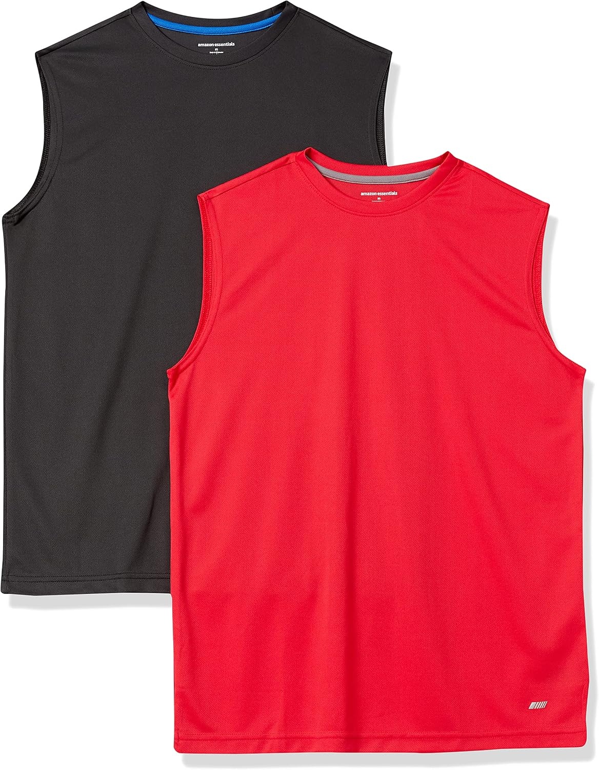 image:imageAmazon Essentials Mens Gym Tank Tops MoistureWicking Dry Fit Breathable Muscle ShirtsBlackRed