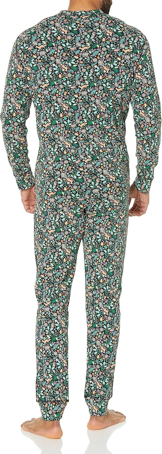 image:imageAmazon Essentials Mens Knit Pajama SetBlack Folkloric