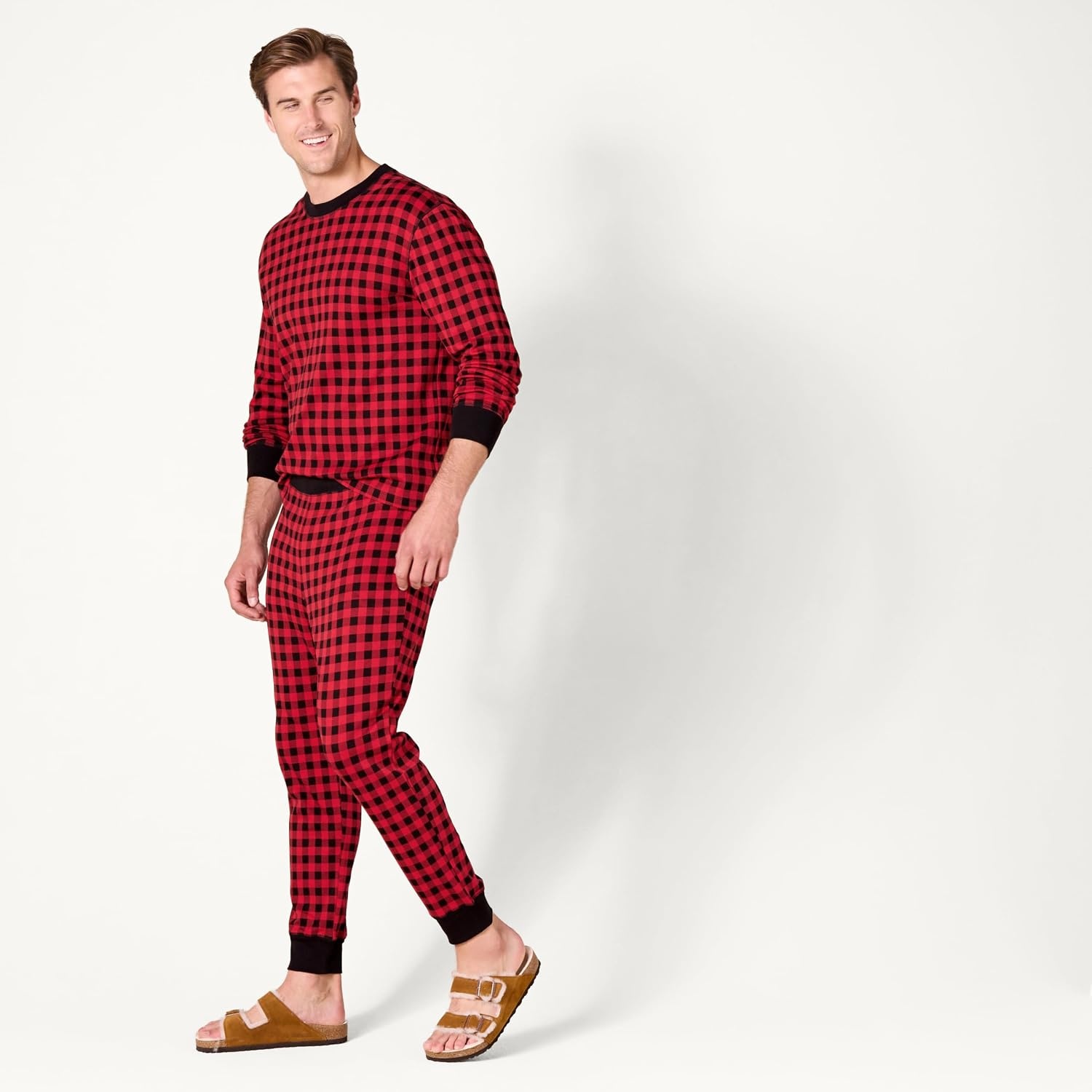 image:imageAmazon Essentials Mens Knit Pajama SetClassic Buffalo Check