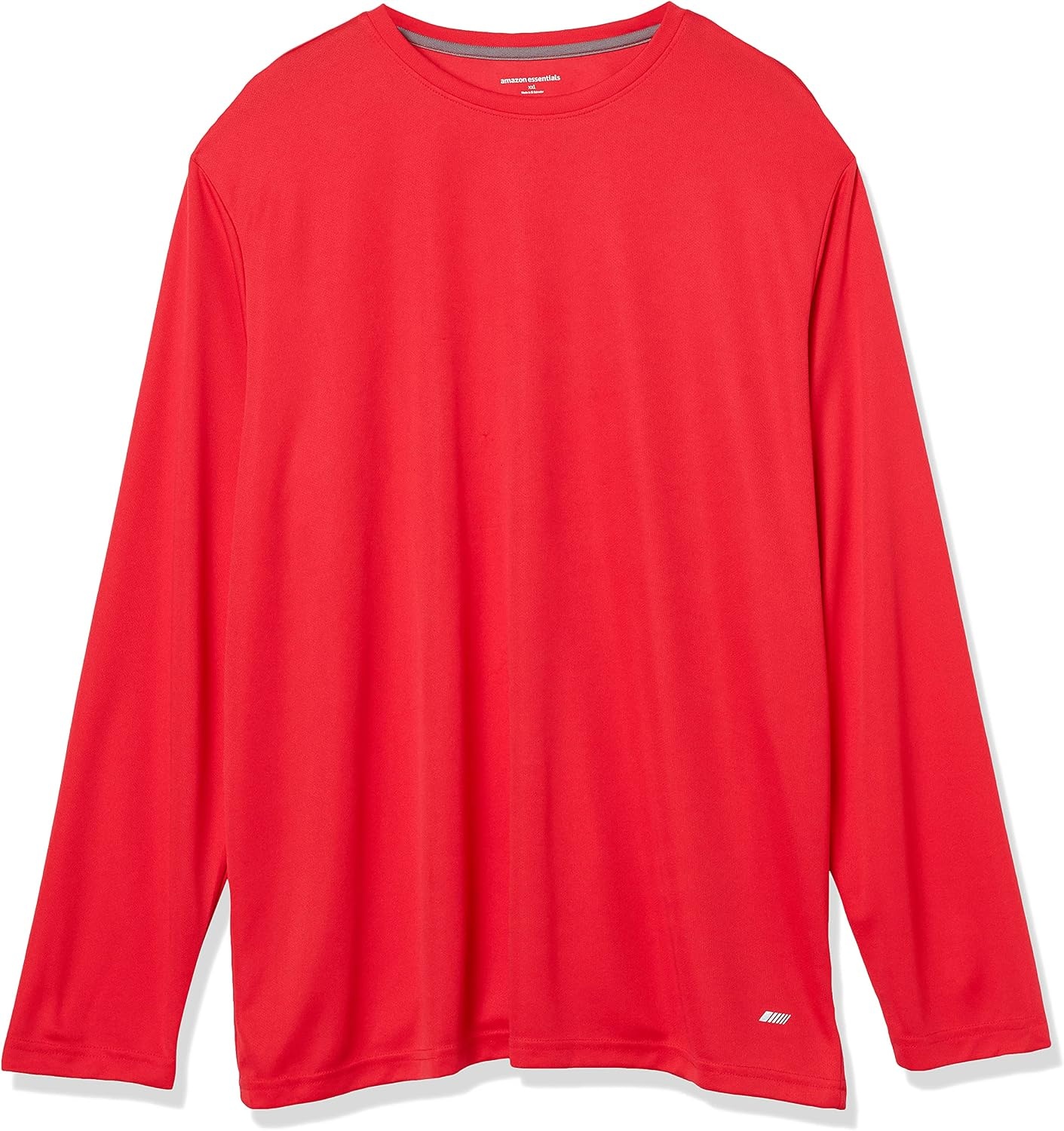 image:imageAmazon Essentials Mens Long Sleeve Moisture Wicking Performance Tech Workout Crew Neck TShirtRed