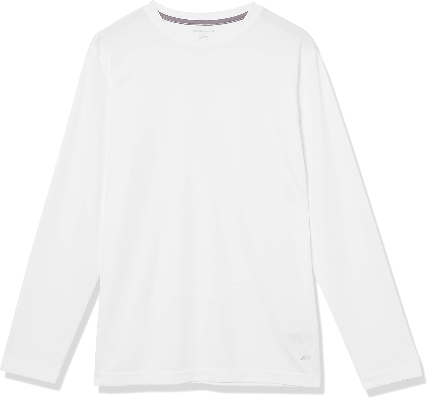 image:imageAmazon Essentials Mens Long Sleeve Moisture Wicking Performance Tech Workout Crew Neck TShirtWhite