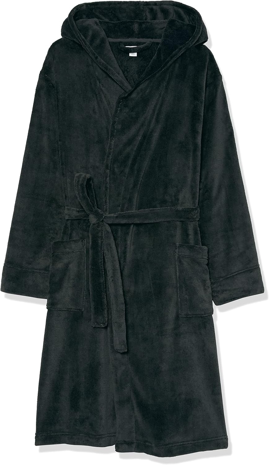image:imageAmazon Essentials Mens MidLength Plush BathrobeCharcoal