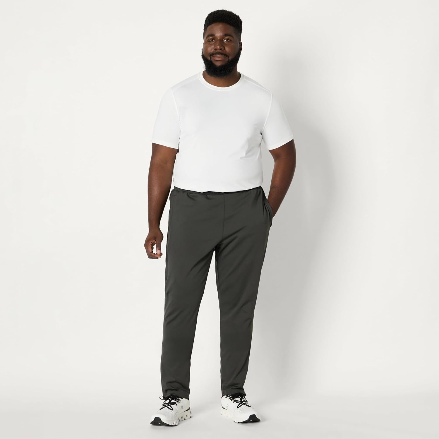 image:imageAmazon Essentials Mens Performance Stretch Training Jogger PantCharcoal