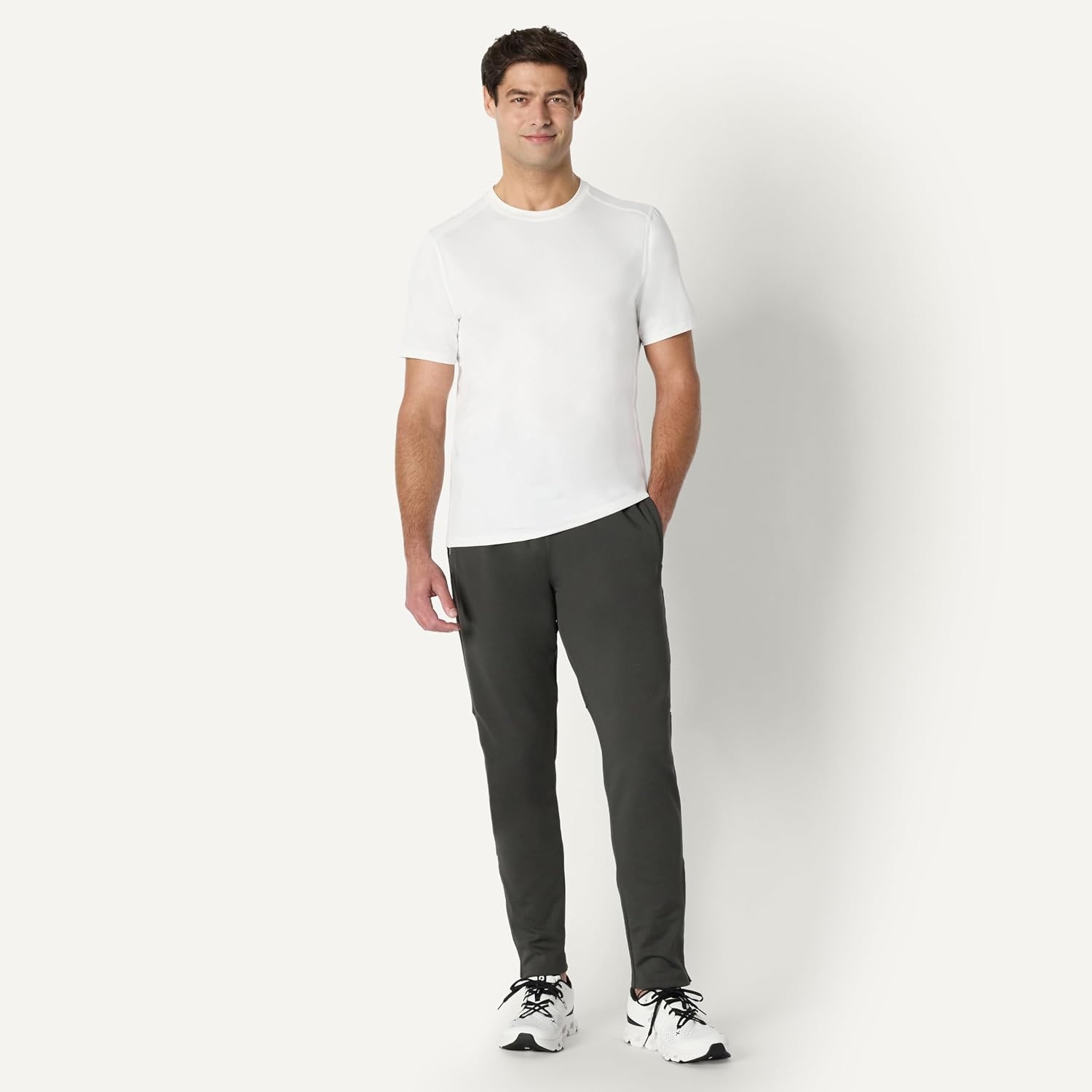image:imageAmazon Essentials Mens Performance Stretch Training Jogger PantCharcoal