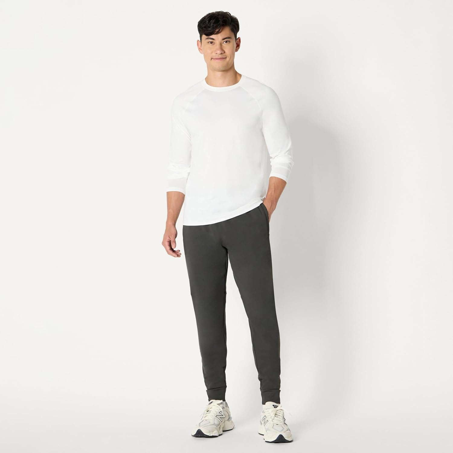 image:imageAmazon Essentials Mens Performance Stretch Training Jogger PantCharcoal