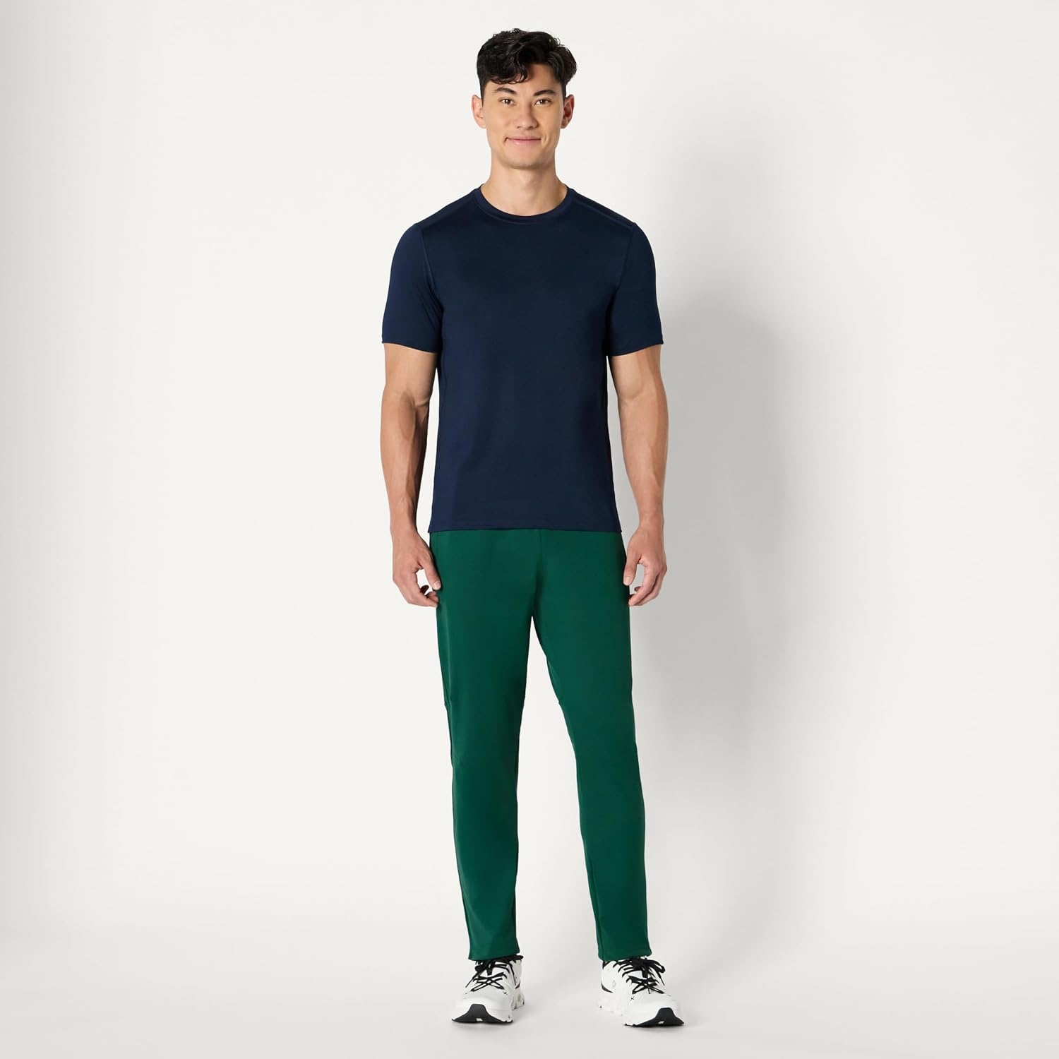 image:imageAmazon Essentials Mens Performance Stretch Training Jogger PantDark Green