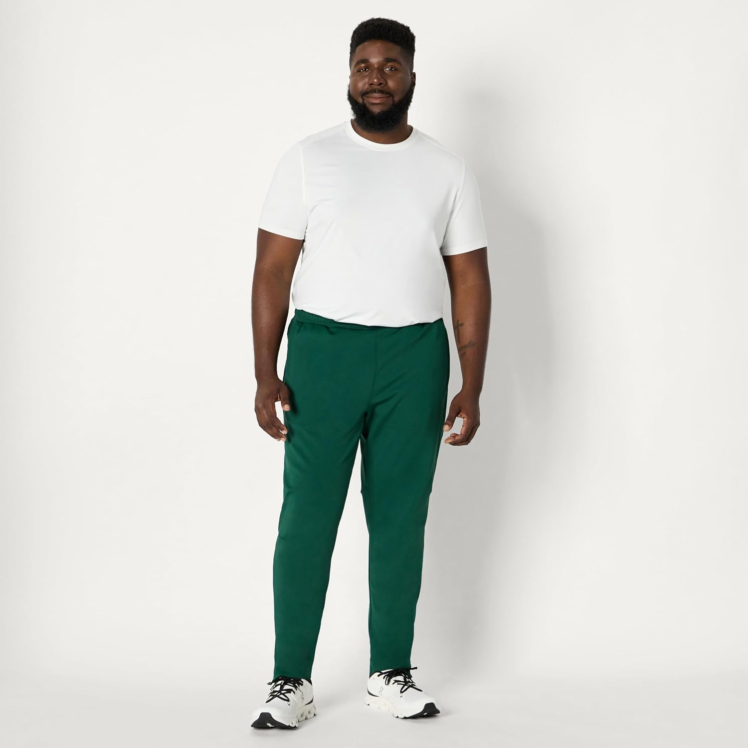 image:imageAmazon Essentials Mens Performance Stretch Training Jogger PantDark Green