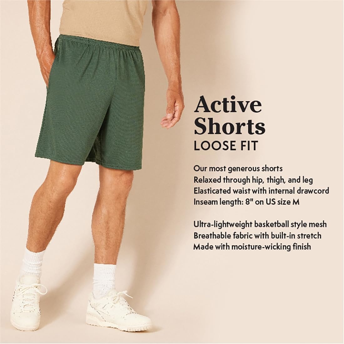 image:imageAmazon Essentials Mens Performance Tech LooseFit Shorts Discontinued Colors Pack of 2BlackCamel
