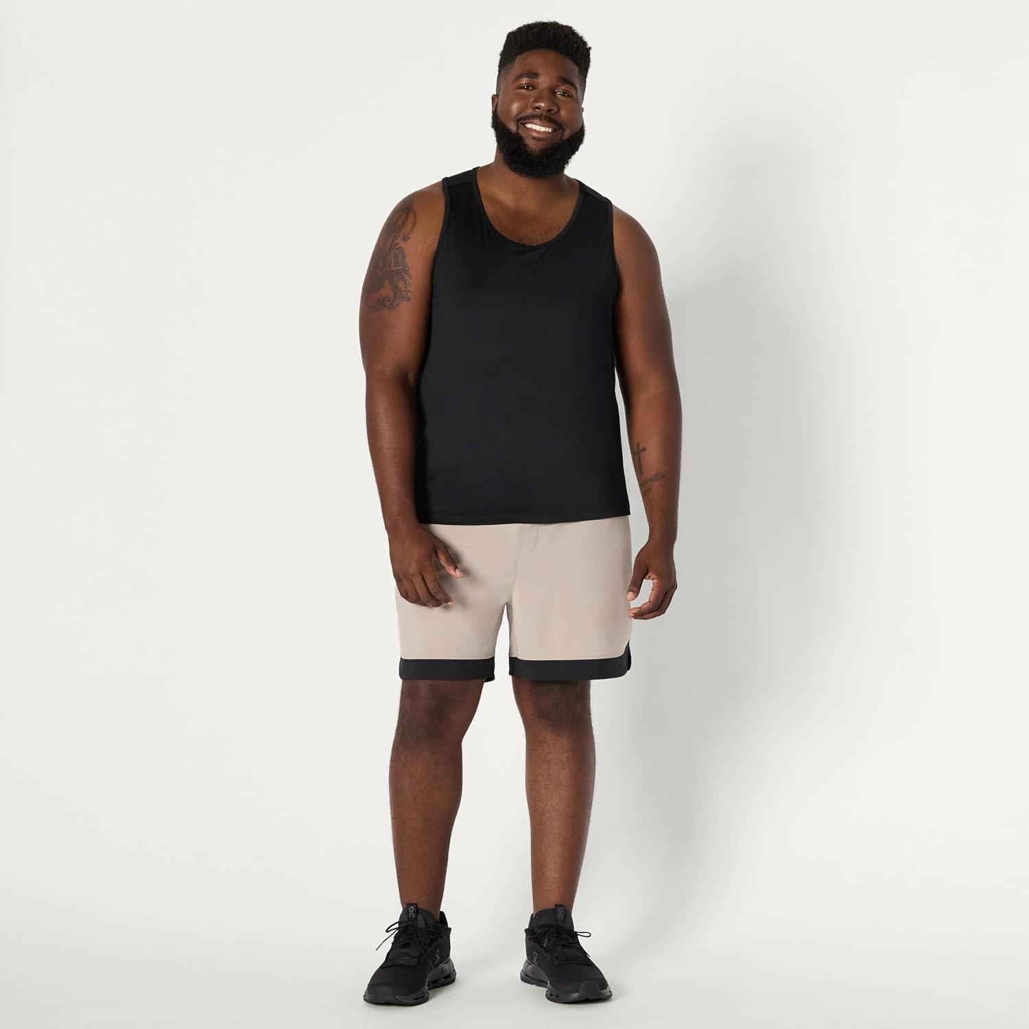 image:imageAmazon Essentials Mens Quick Dry Tech Stretch Active Sleeveless Gym Tank Top Workout ShirtBlack