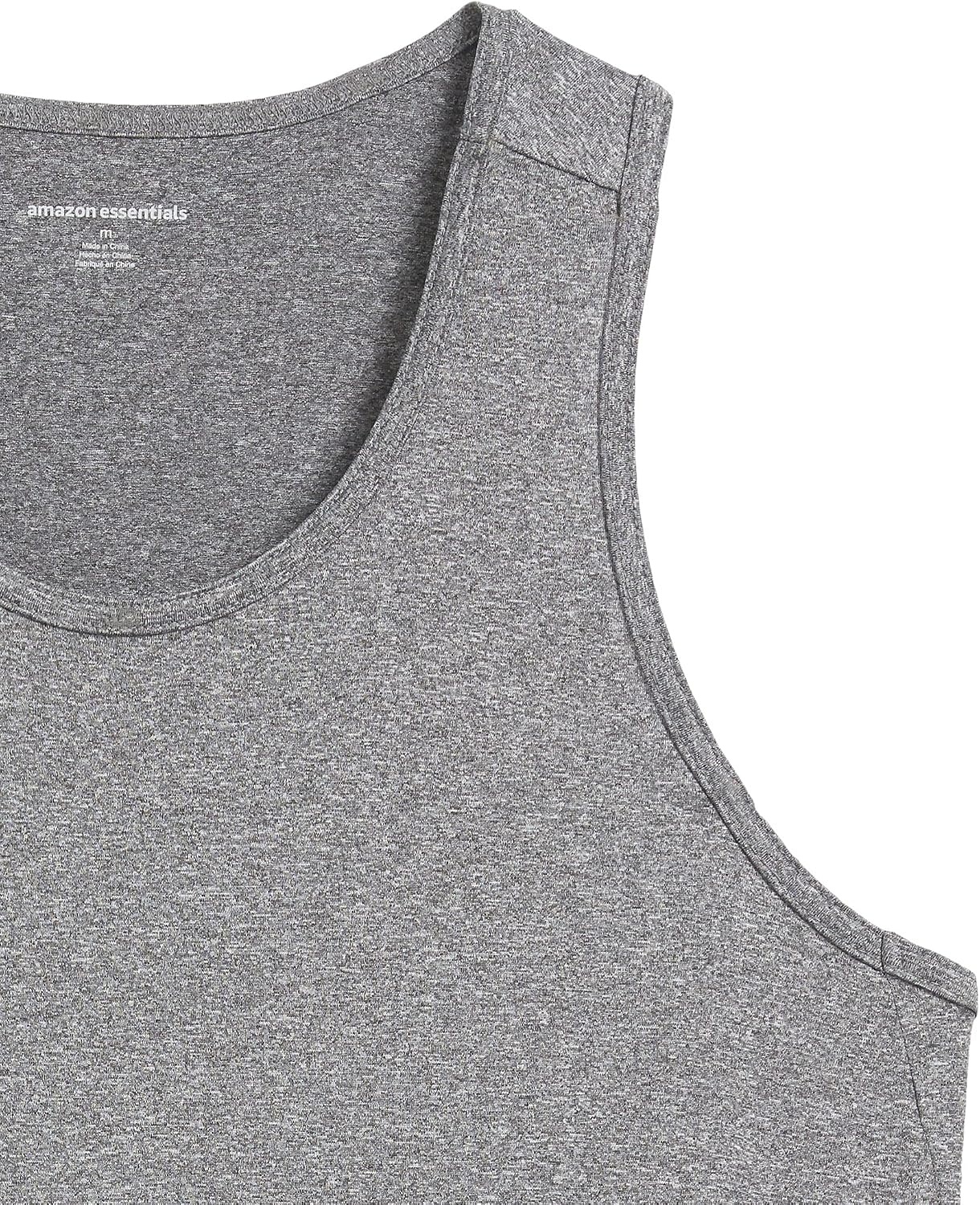 image:imageAmazon Essentials Mens Quick Dry Tech Stretch Active Sleeveless Gym Tank Top Workout ShirtBlack Heather