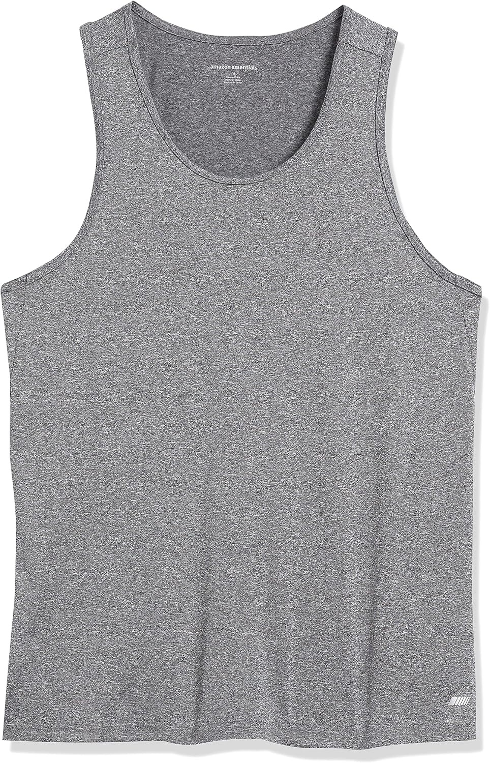 image:imageAmazon Essentials Mens Quick Dry Tech Stretch Active Sleeveless Gym Tank Top Workout ShirtBlack Heather