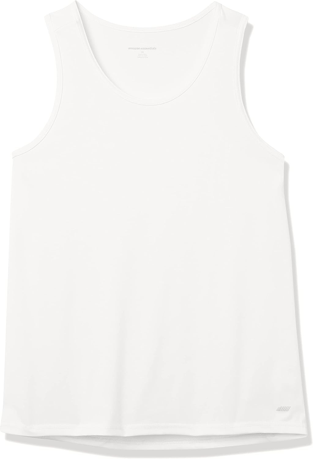 image:imageAmazon Essentials Mens Quick Dry Tech Stretch Active Sleeveless Gym Tank Top Workout ShirtBright White