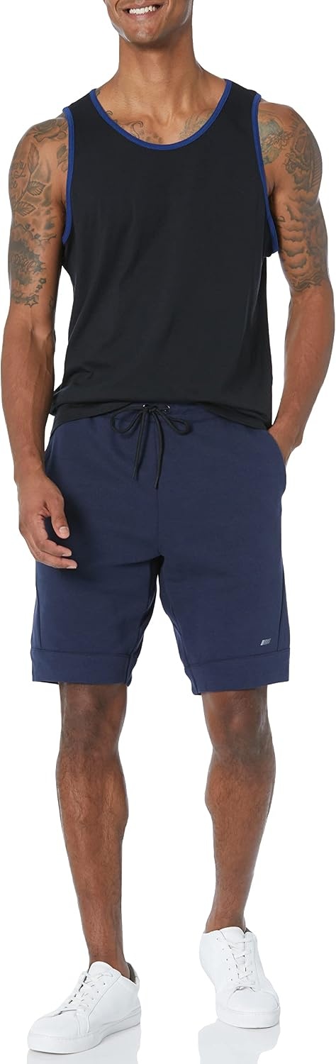 image:imageAmazon Essentials Mens RegularFit Sleeveless Tank TopsBlackBlue