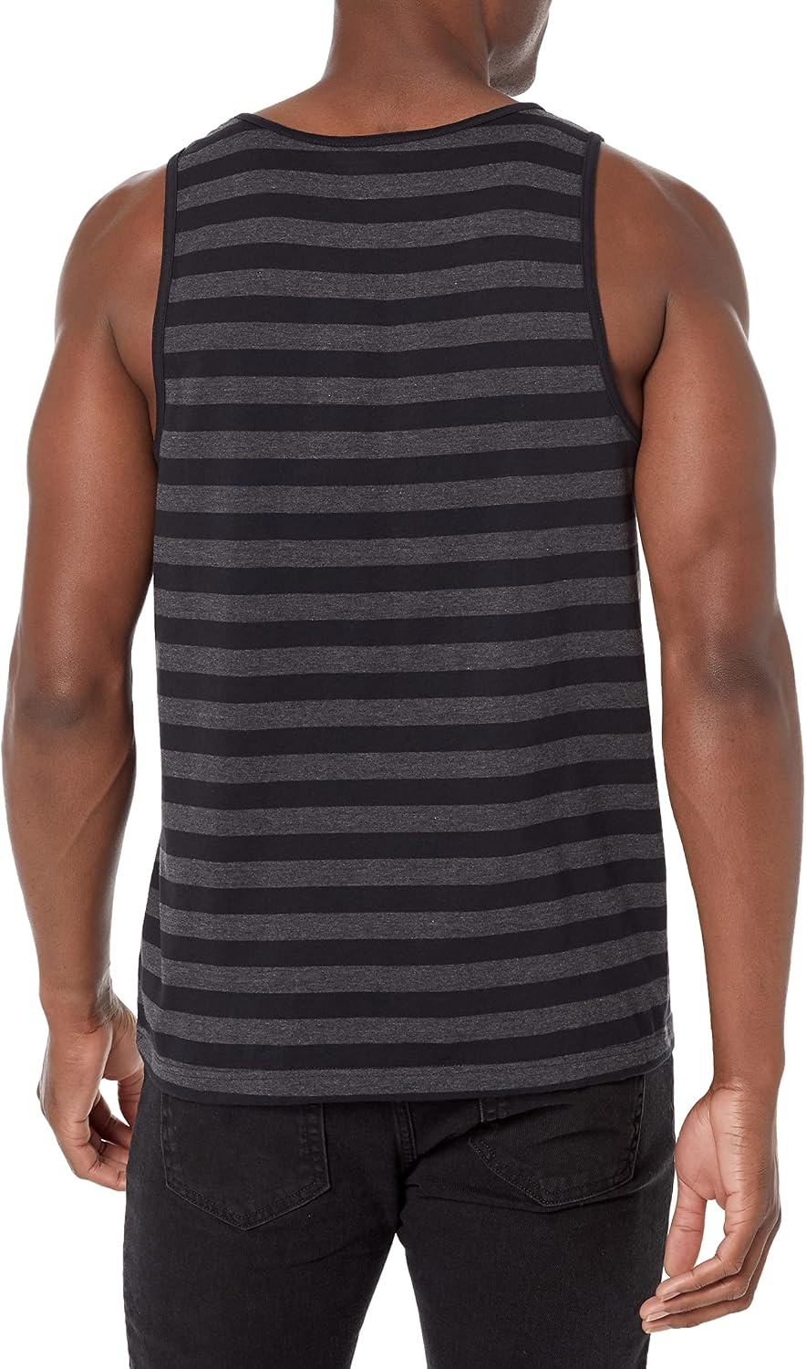 image:imageAmazon Essentials Mens RegularFit Sleeveless Tank TopsBlackCharcoal Heather
