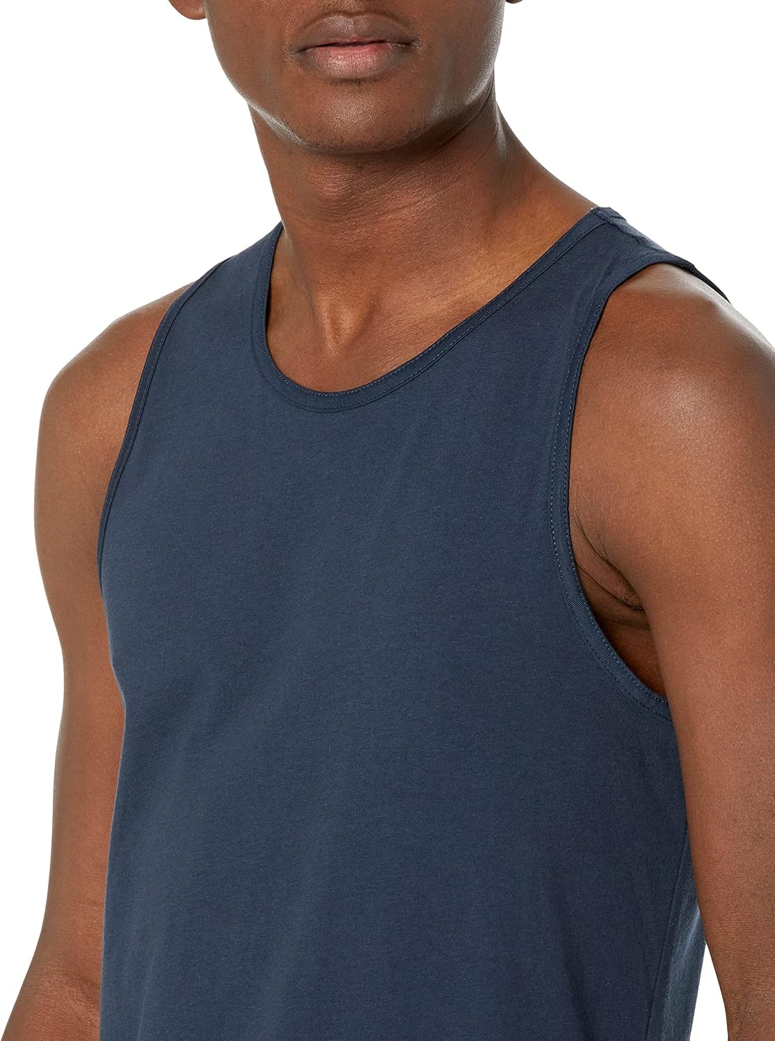 image:imageAmazon Essentials Mens RegularFit Sleeveless Tank TopsBurgundy Navy Stripe