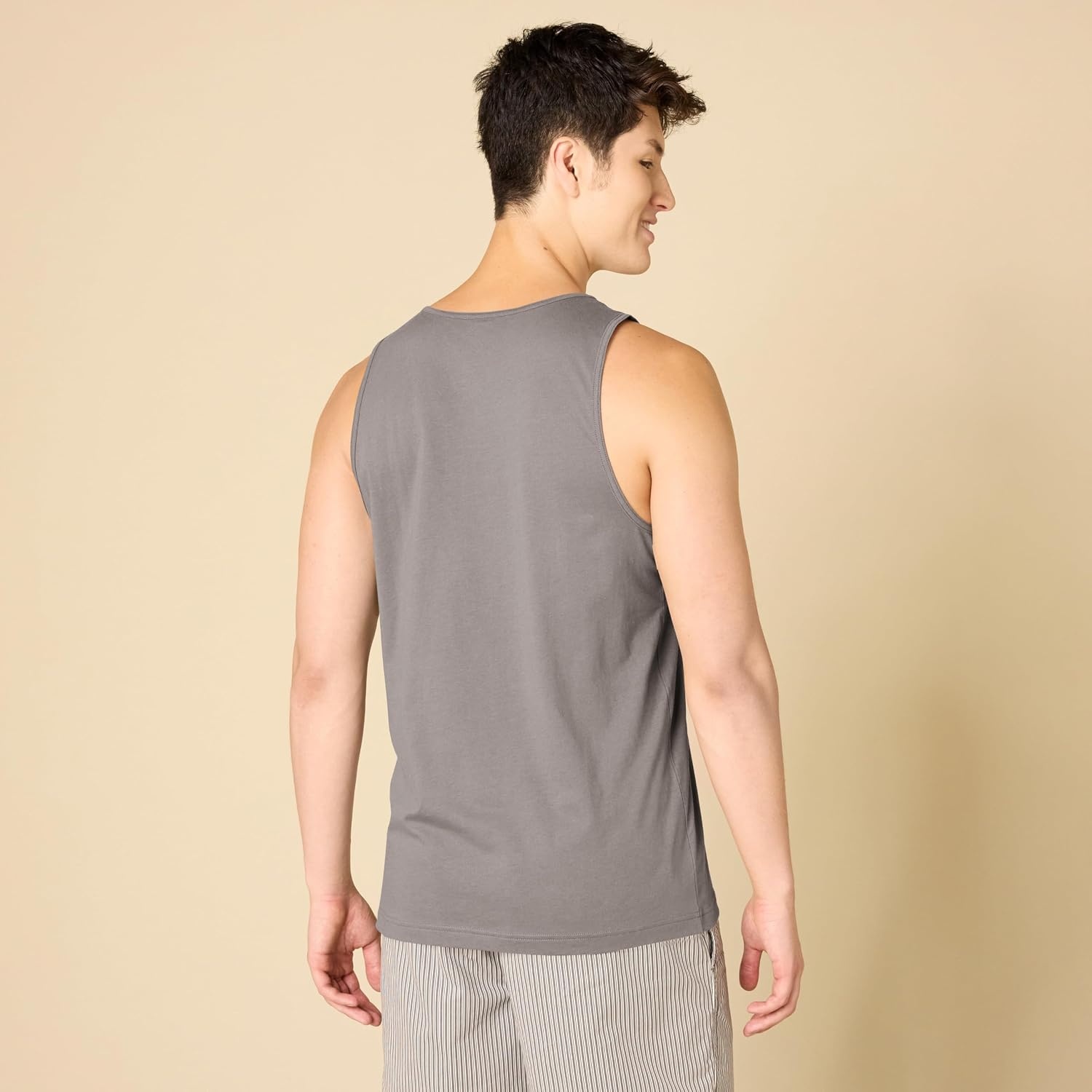 image:imageAmazon Essentials Mens RegularFit Sleeveless Tank TopsGrey