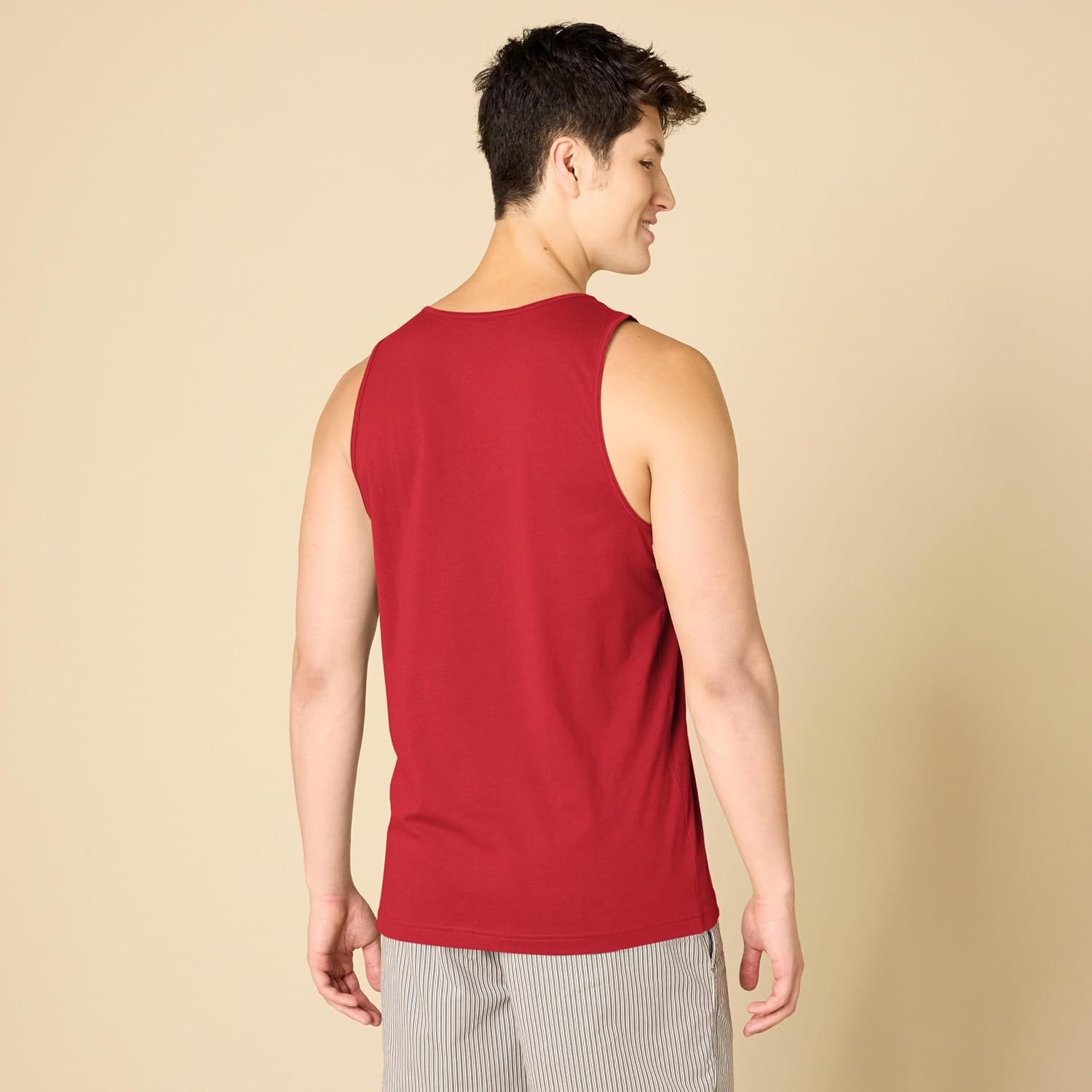 image:imageAmazon Essentials Mens RegularFit Sleeveless Tank TopsRed