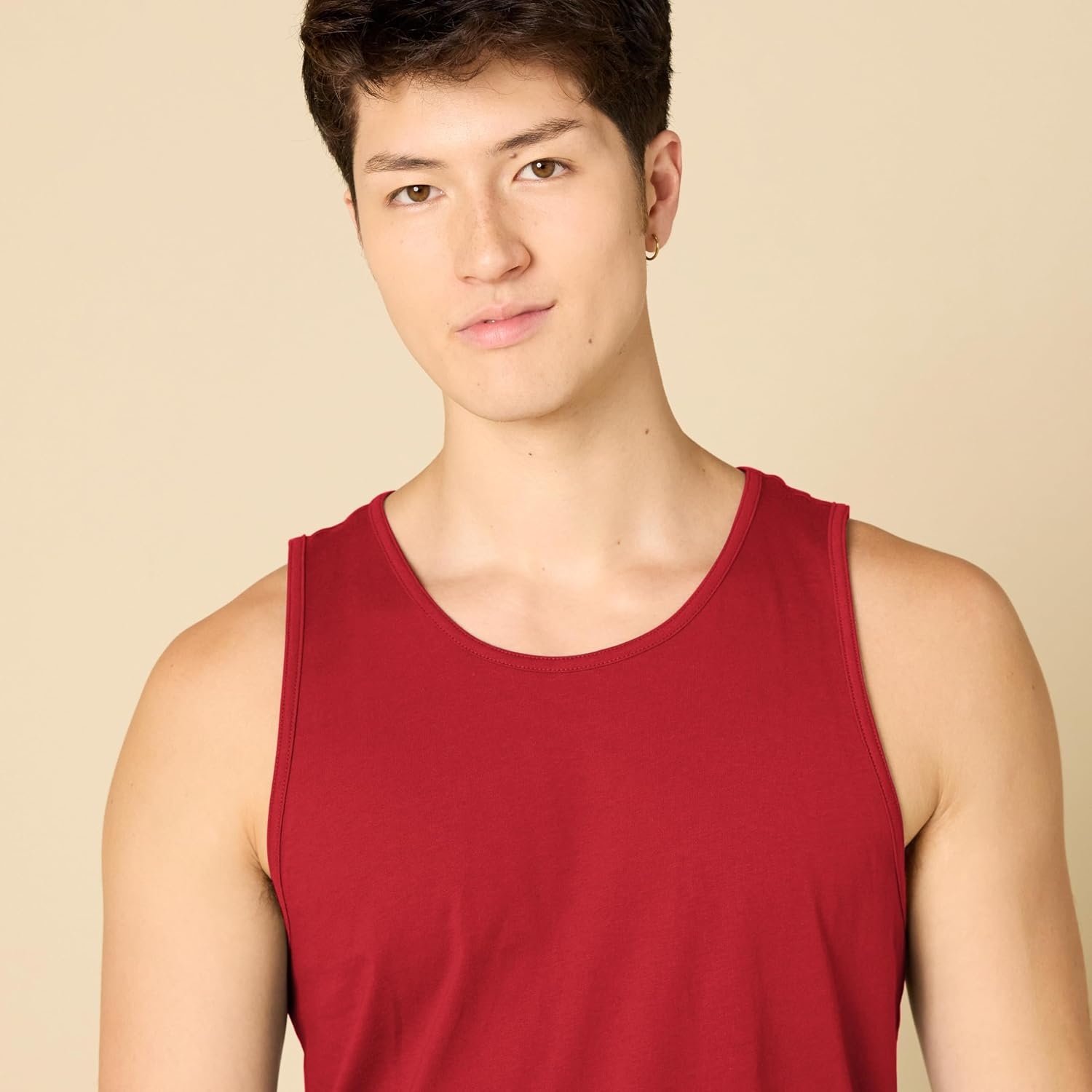 image:imageAmazon Essentials Mens RegularFit Sleeveless Tank TopsRed