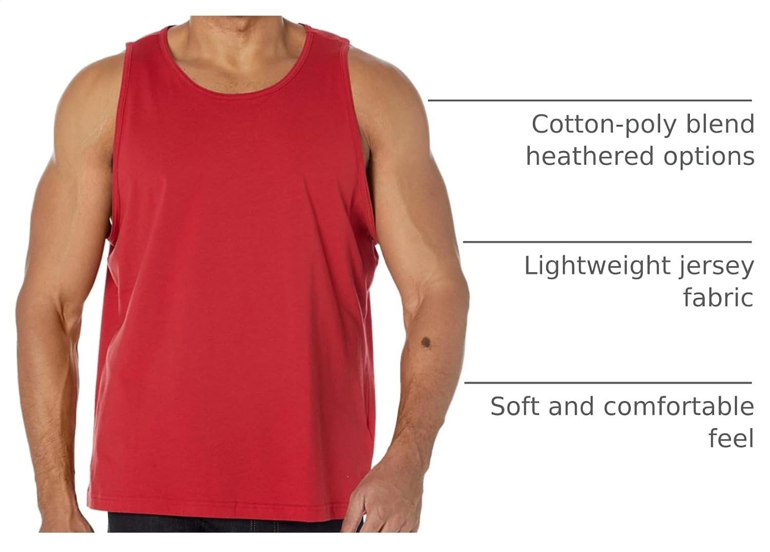 image:imageAmazon Essentials Mens RegularFit Sleeveless Tank TopsRed
