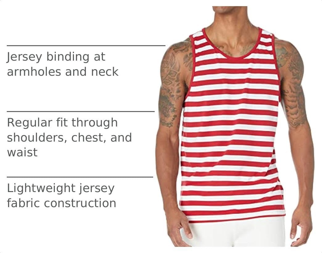 image:imageAmazon Essentials Mens RegularFit Sleeveless Tank TopsRedWhite