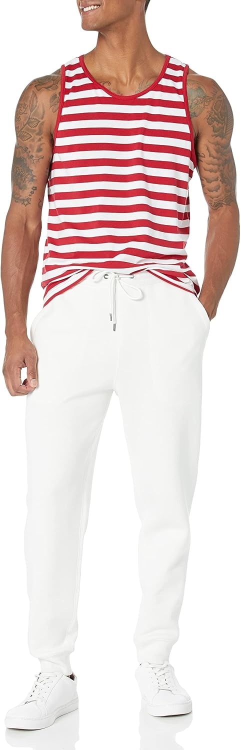 image:imageAmazon Essentials Mens RegularFit Sleeveless Tank TopsRedWhite