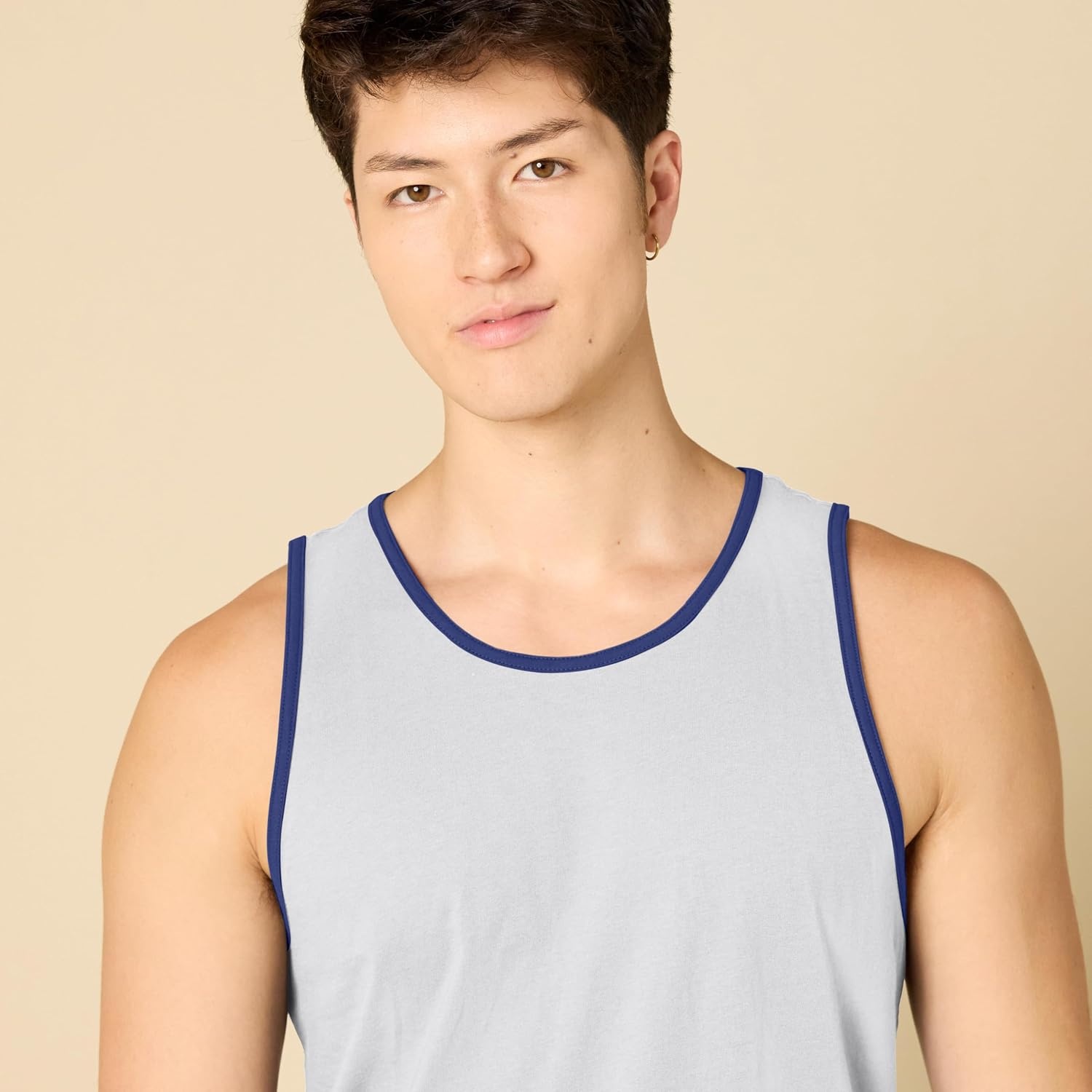 image:imageAmazon Essentials Mens RegularFit Sleeveless Tank TopsWhite