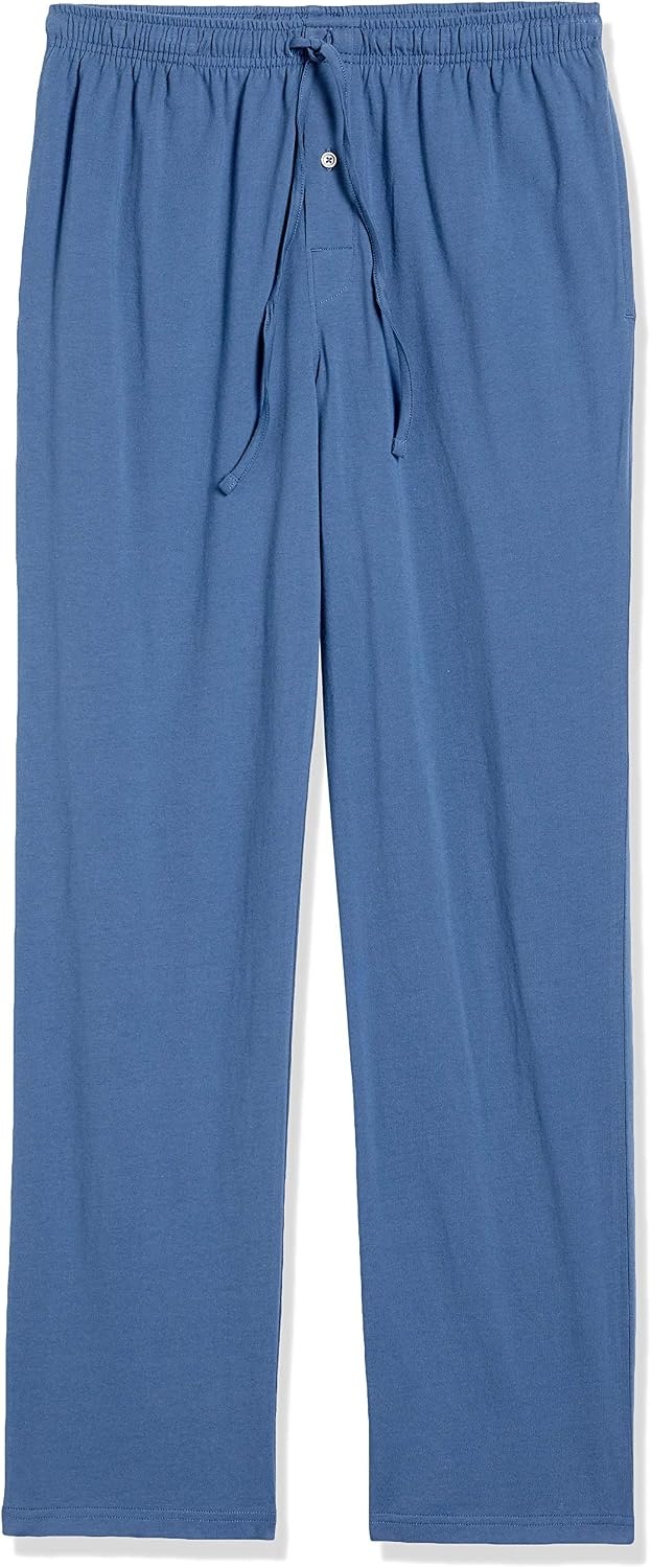 image:imageAmazon Essentials Mens RelaxedFit Lightweight Cotton Knit Lounge Pajama PantsIndigo