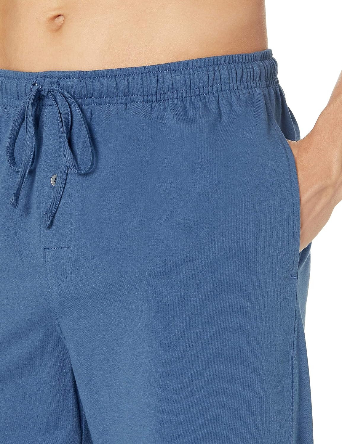 image:imageAmazon Essentials Mens RelaxedFit Lightweight Cotton Knit Lounge Pajama PantsIndigo