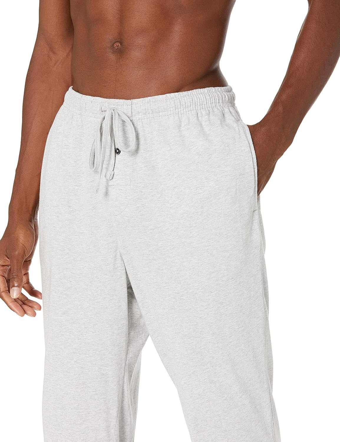 image:imageAmazon Essentials Mens RelaxedFit Lightweight Cotton Knit Lounge Pajama PantsLight Grey Heather