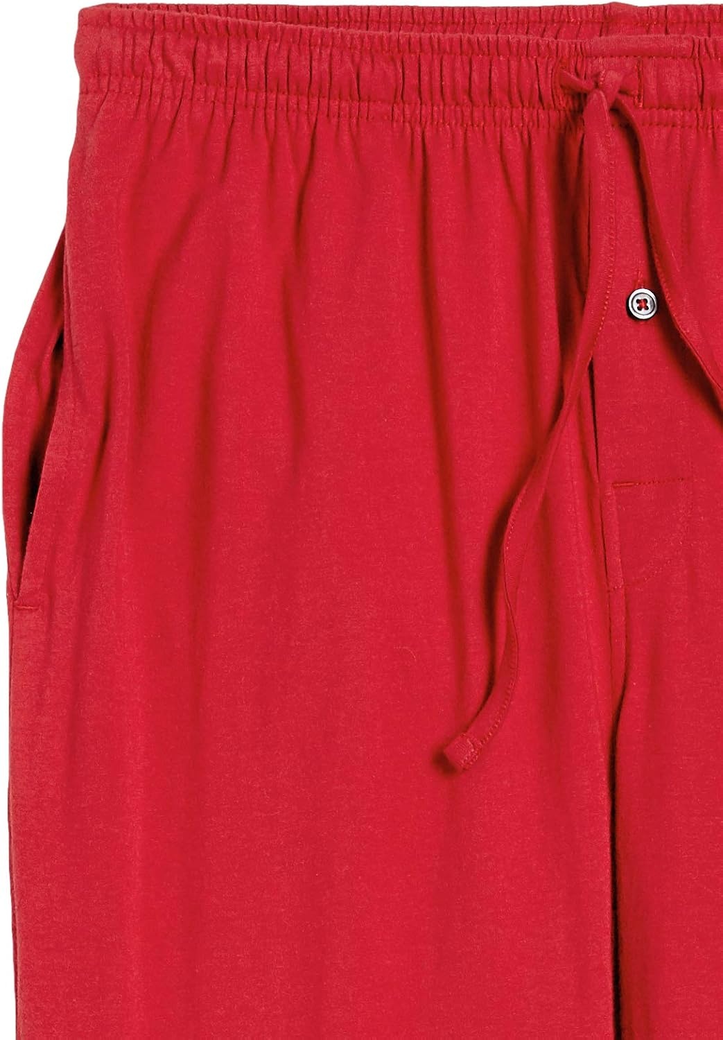 image:imageAmazon Essentials Mens RelaxedFit Lightweight Cotton Knit Lounge Pajama PantsRed