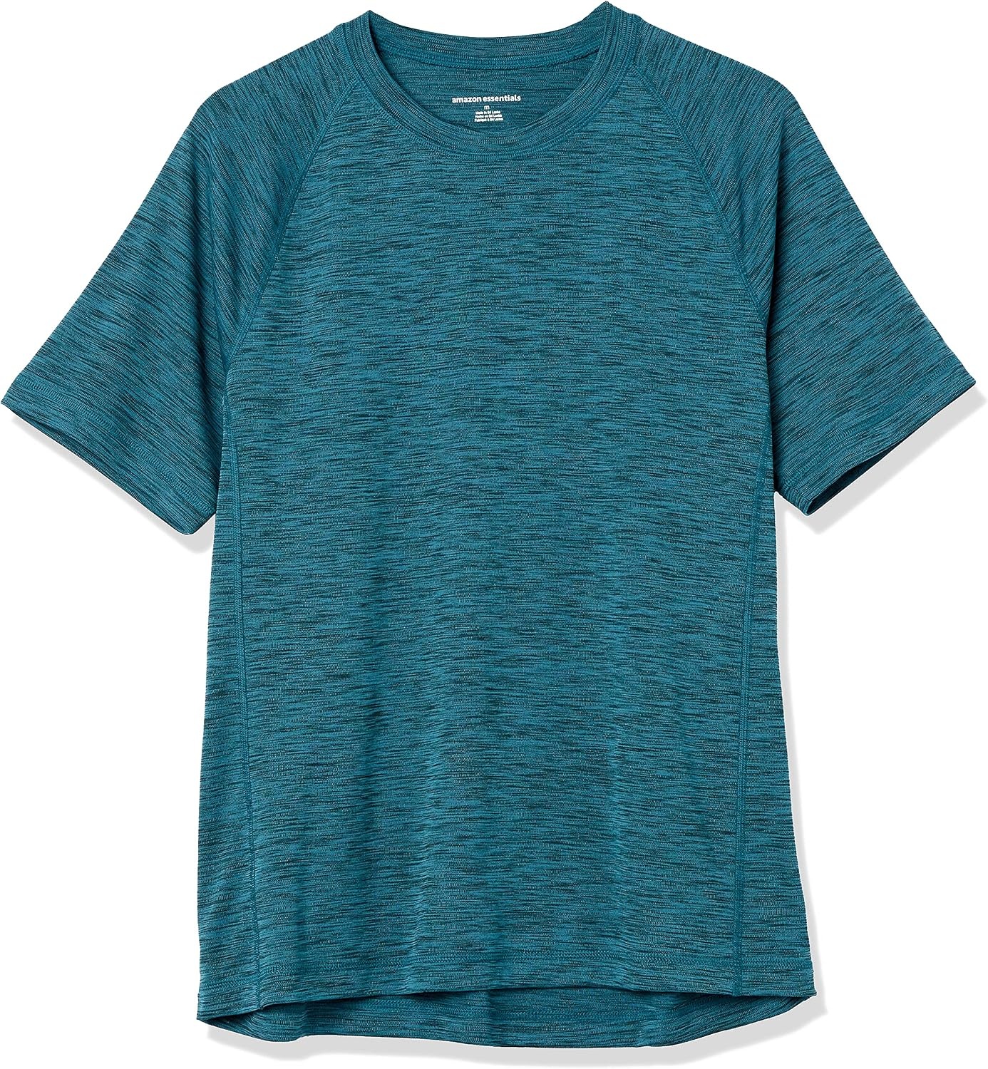 image:imageAmazon Essentials Mens SlimFit ShortSleeve QuickDry UPF 50 Swim Tee Breathable Stretchable Fabric Raglan SeamsDark Teal Blue
