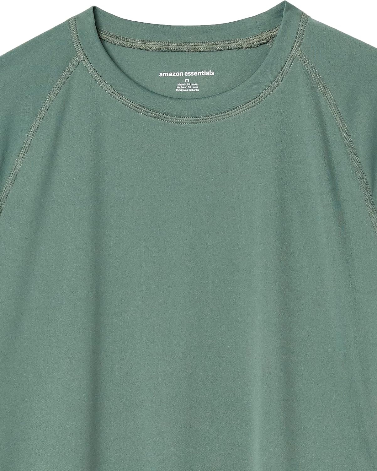 image:imageAmazon Essentials Mens SlimFit ShortSleeve QuickDry UPF 50 Swim Tee Breathable Stretchable Fabric Raglan SeamsGreen