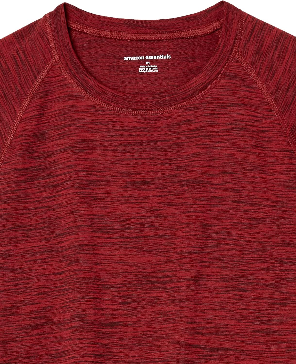 image:imageAmazon Essentials Mens SlimFit ShortSleeve QuickDry UPF 50 Swim Tee Breathable Stretchable Fabric Raglan SeamsRed Heather